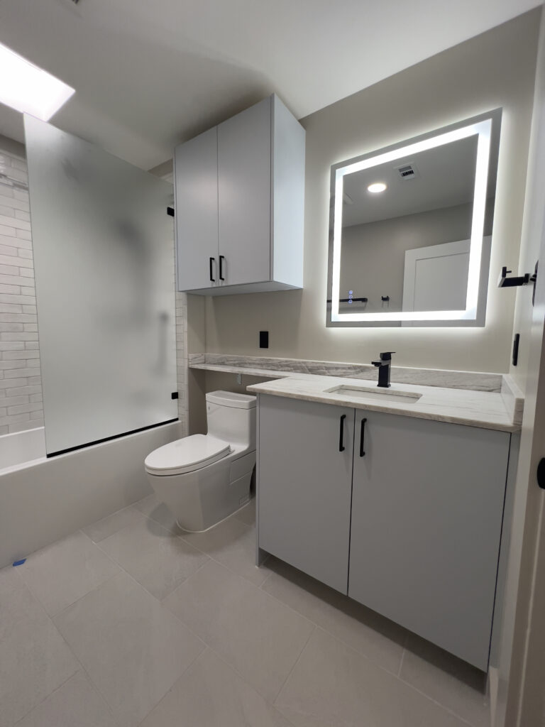 Bathroom Vanity Featuring Frameless Cabinets