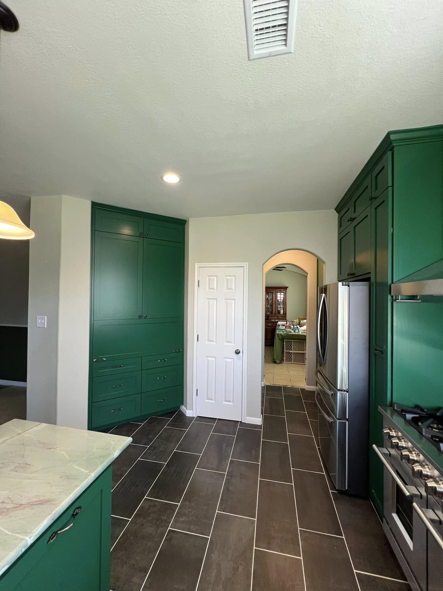 Kitchen Cabinets in Forest Green Kitchen Cabinetry by Oldschool Woodworking and Cabinetry