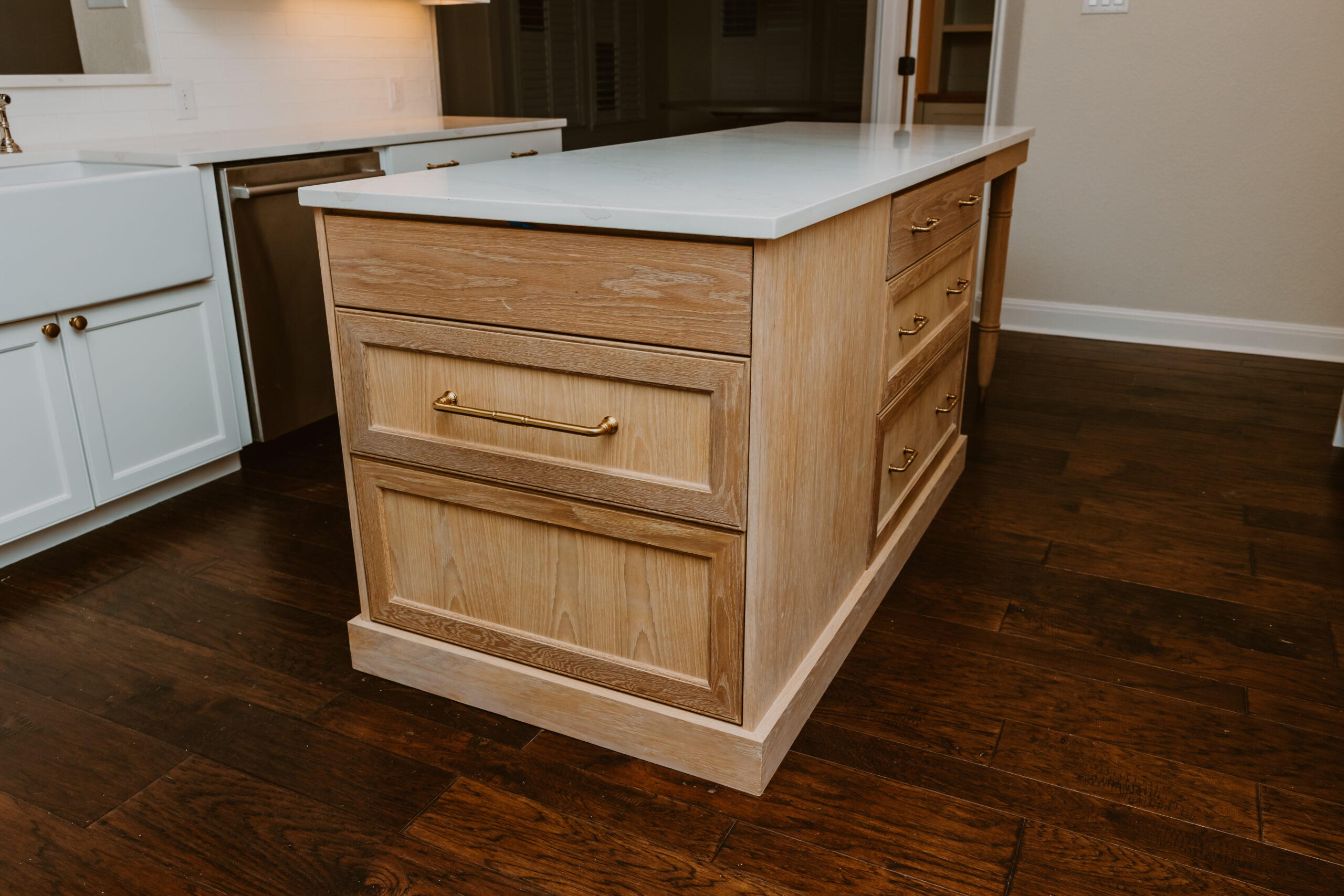 Kitchen Island with Warming Drawer