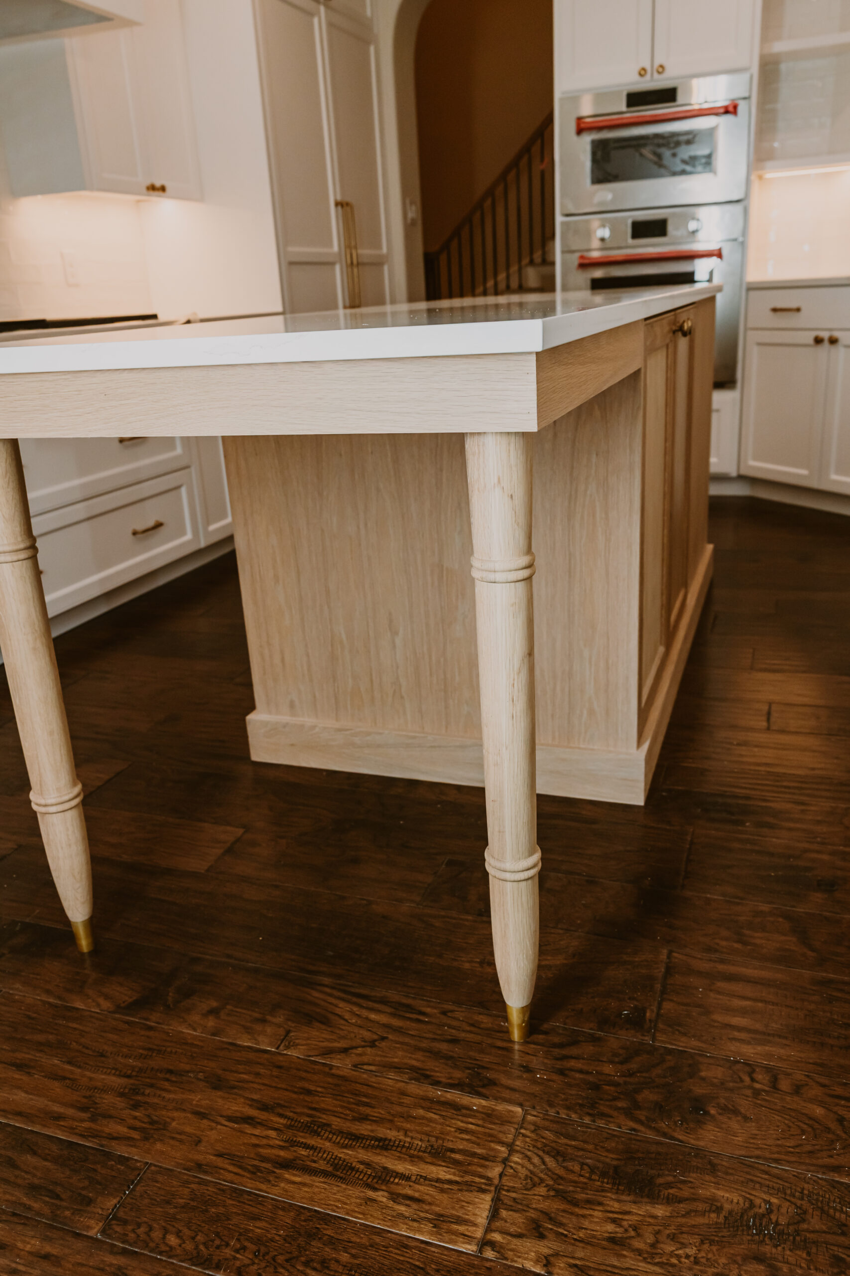 White Oak Kitchen Island Featuring Frameless Cabinets and Soft Close Hardware and Custom Legs White Oak Kitchen Island Featuring Frameless Cabinets and Soft Close Hardware and Custom Legs